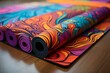 Vibrant exercise mats for yoga and fitness. Generative AI