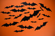 Halloween Bat Decorations on a orange background