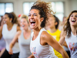Beautiful women enjoy fun-filled zumba classes, expressing their active lifestyle with friends