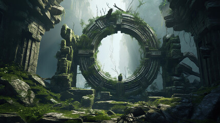 Wall Mural - fantasy scene ancient ruins, game design inspiration. sketch art for artist creativity and inspiration. 
