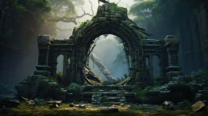 Wall Mural - fantasy scene ancient ruins, game design inspiration. sketch art for artist creativity and inspiration. 