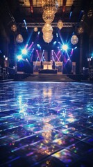 Wall Mural - Dance floor shines with disco ball