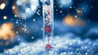 Thermometer frozen in the snow. Concept of low temperatures, cold, snow and sub-zero temperatures.