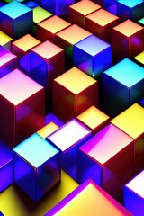 Aufkleber - Colorful 3d cubes background with vivid color tone.