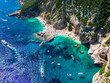 Aerial view of Cala Mariolu, Italy, east coast of Sardinia, Orosei gulf