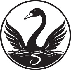 Swans Grace in Vector Intricate Swan Glyph