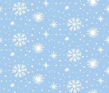 Snow Seamless Pattern Christmas  Hand Drawn