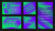 © Pixel Spark - 5 Modern Vector Template Design Pack. Green & Blue Contemporary Style Graphic. Creative Cover, Poster, Social Media Design for Advertise