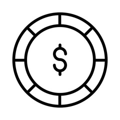 Wall Mural - Outline Dollar coin icon