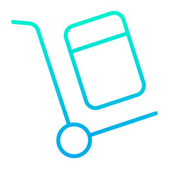 Canvas Print - Outline gradient Goods Trolley icon