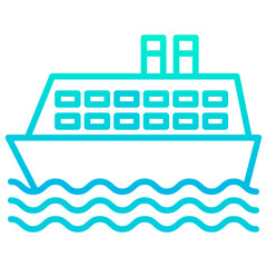 Canvas Print - Outline gradient Ship icon