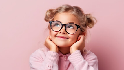 little girl nice-looking attractive lovely sweet curious cheerful cheery smart.
