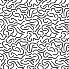 Poster - Black curved lines isolated on white background. Bold Squiggles.