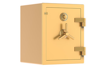 Poster - Golden Combination Safe Box. 3D rendering isolated on transparent background