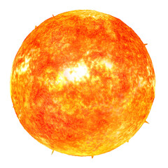 Wall Mural - sun with realistic texture, 3d rendering isolated on transparent background