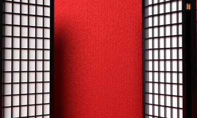 Wall Mural - red pink orange gradient color japan china window door empty blank symbol decoration ornament happy chinese new year 2023 2024 number dragon character zodiac culture asia celebration holiday festival 