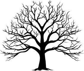 Wall Mural - Tree silhouette icon. Flat vector illustration in black on white background. EPS 10