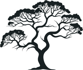 Wall Mural - Outlines of trees for the website, for printing. Vector graphics.