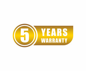 Wall Mural - 5 year warranty label stamp, Five label vector	