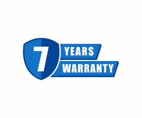 Sticker - 7 year warranty stamp badge isolated on white background. warranty label	