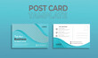 © Gradewan - Modern business corporative Postcard, Free vector minimalist Business postcard Tamplate.
