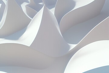 Aufkleber - Abstract 3d rendering white color futuristic background.