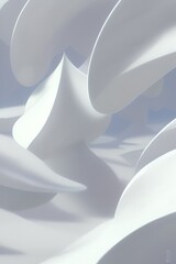 Aufkleber - Abstract 3d rendering white color futuristic background.