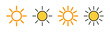 © Lunaraa - Sun icon set for web and mobile app. Brightness sign and symbol.