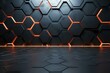 Hexagonal tiled wall with futuristic block background. Generative AI