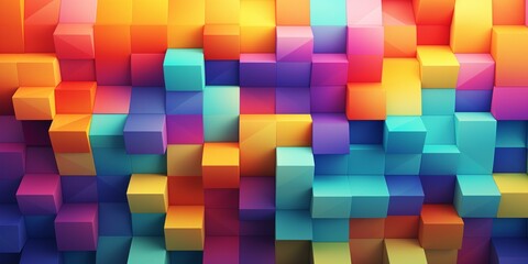 GEOMETRIC COLORFUL 3D SHAPE PATTERN BACKGROUND