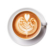 © Anasaiimages - coffee cup latte art, top view isolated on a white background
