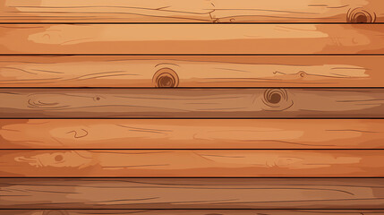 Wall Mural - Hand drawn cartoon wooden plank background illustration
