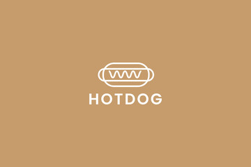 Sticker - hot dog logo vector icon illustration