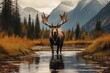 Wildlife photography with moose in natural habitat