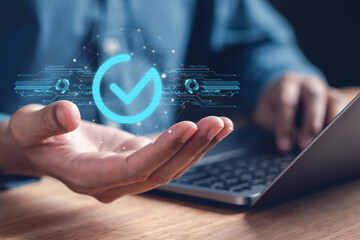 Aufkleber - Checklist Quality Standard approved Assurance and improvement. Standardization. certification. Compliance to regulations service and standards.