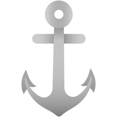 Digital png illustration of grey anchor on transparent background