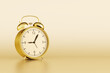 © chawalit - Gold clock on gold background, luxurious, elegant, with reflection. Golden time. business investment trade time management. copy space display product marketing. clipping path. 3D Illustration.