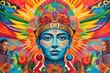 Vibrant Chicano Drawings: Celebrating Culture, Iconic Figures, Traditional Motifs, and Resilience in a Colorful Mural, generative AI