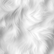 Abstract 3d White Background, Organic Shapes Seamless Pattern Texture, White Fur Fluffy