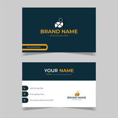 Wall Mural - elegant modern business card design template in black white and yellow