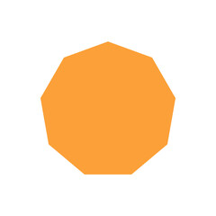 Canvas Print - orange nonagon basic 2d shapes isolated, geometric nonagon icon