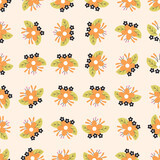 Fototapeta Dinusie - Flower bouquet seamless pattern. Suitable for backgrounds, wallpapers, fabrics, textiles, wrapping papers, printed materials, and many more.