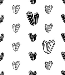 Sticker - Crystal Icon Seamless Pattern, Crystalline Solid Icon, Geometrical Shape Icon