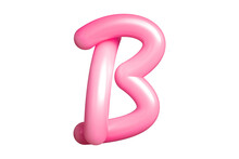 3D Render Interlaced Font Letter B In Pink. Graphic Resource Suitable For Prints, Artworks, Mood Boards And Web Advertisings. High Quality 3D Illustration.