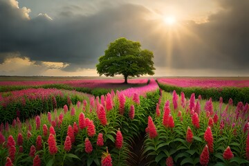 Wall Mural - morning in the field