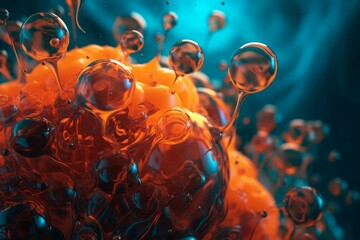 Poster - Macro water bubbles. Clean smooth flowing. Generate Ai