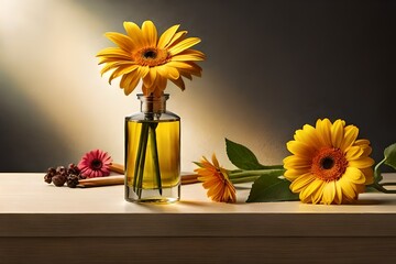 Wall Mural - still life with yellow flowers