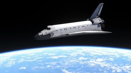 Wall Mural - space shuttle in orbit above planet earth