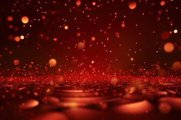 red bright background with stars and bokeh 2