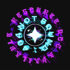 Poster - Futuristic Maximalist 404 System Error Typography in Circle Motion Symbol